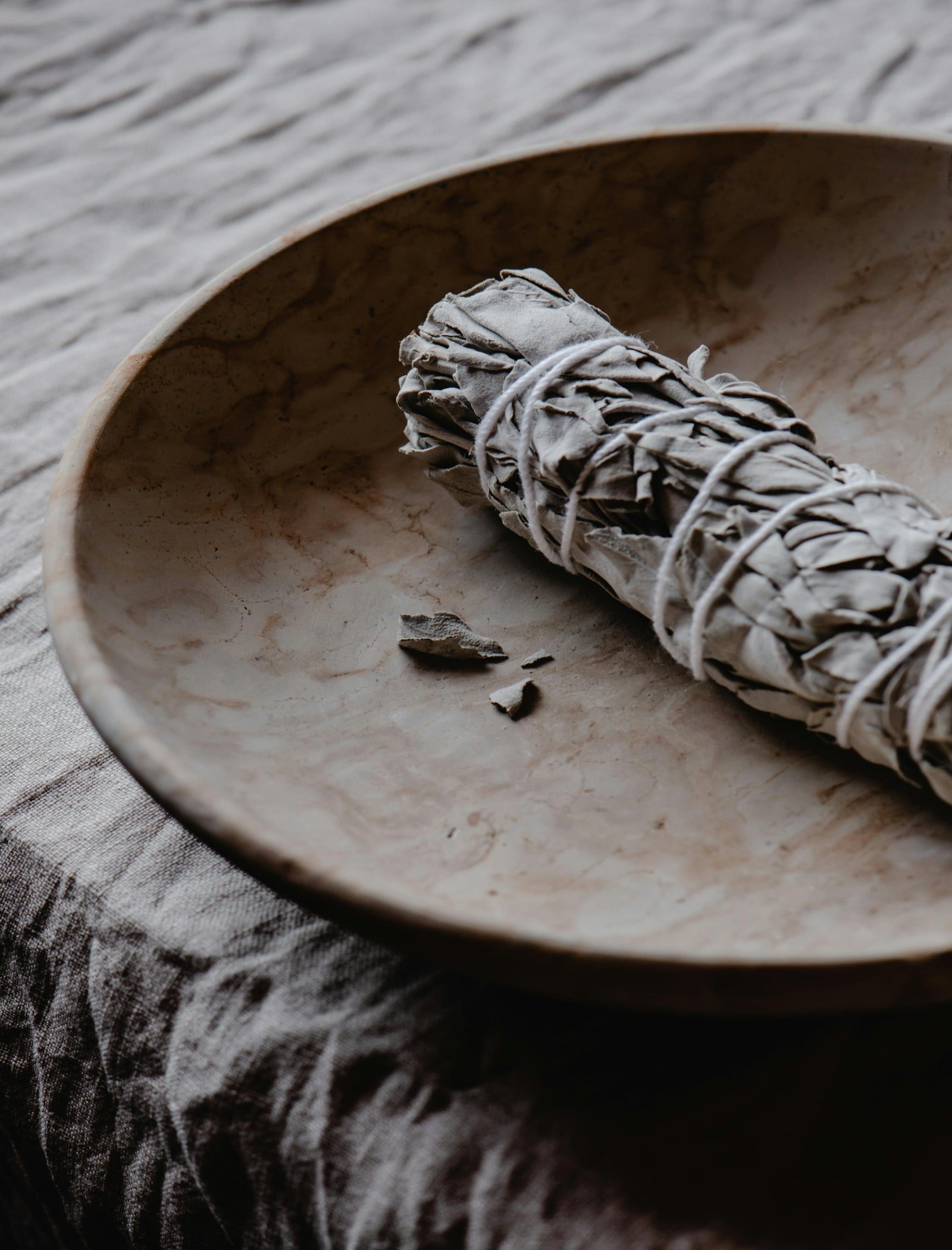 Sage on a smudging plate. Autumn Sage fragrance oil for soap and candle making. By Scentivore. 