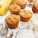 Banana and banana muffins on the table. Banana Muffin fragrance oil by Scentivore. For candles, soaps. 