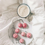 Candy cane meringue on a plate. Candy Cane Meringue fragrance oil by Scentivore. 