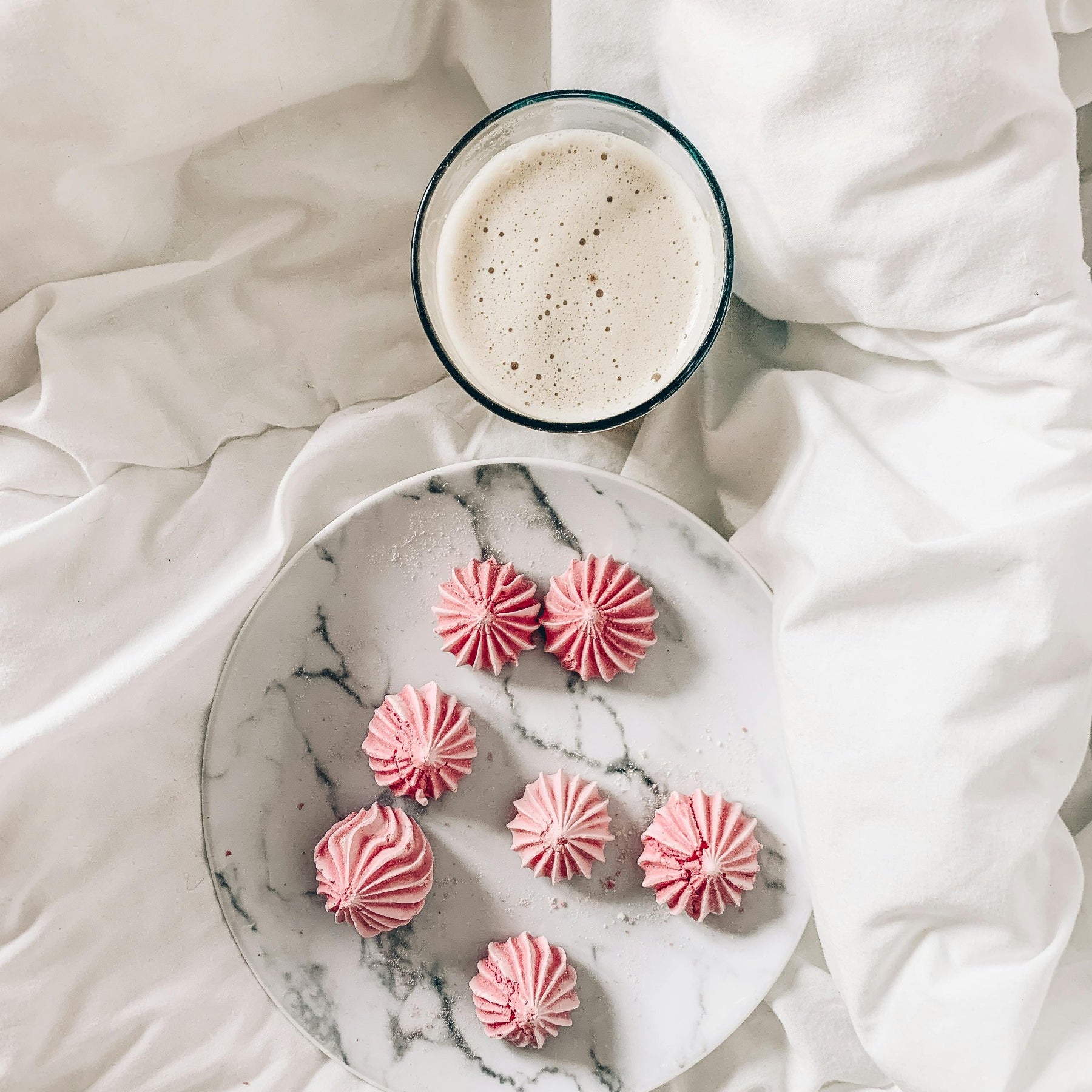 Candy cane meringue on a plate. Candy Cane Meringue fragrance oil by Scentivore. 