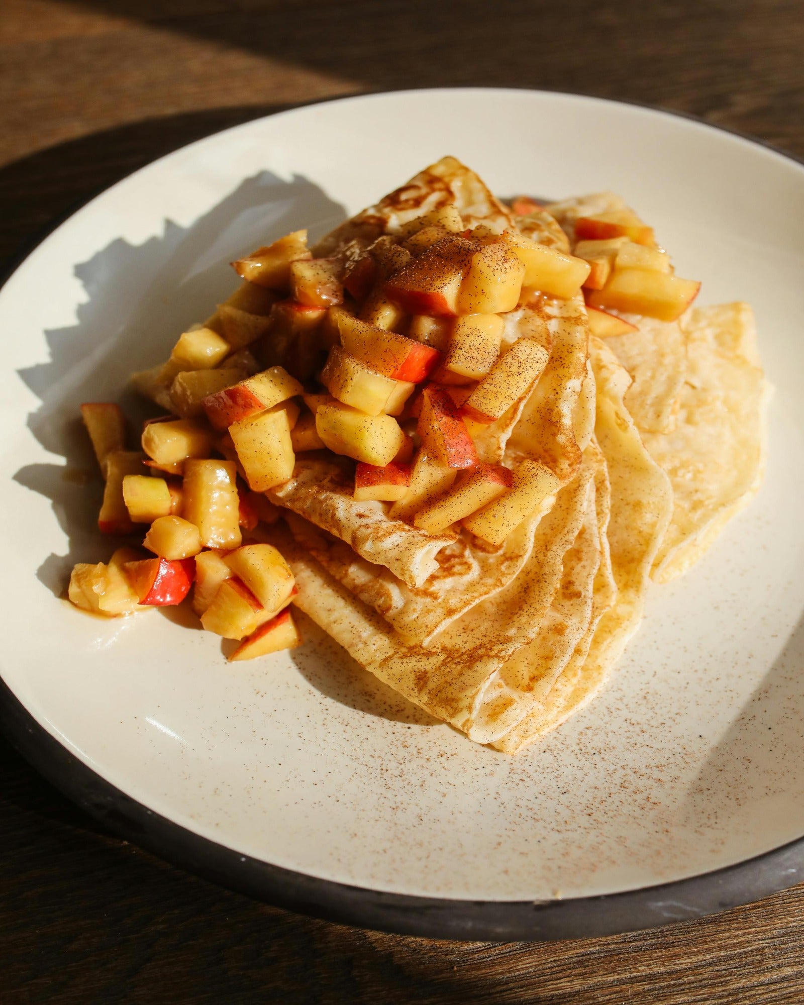 Apple crepe with caramel and apple slices. Caramel Apple fragrance oil by Scentivore.