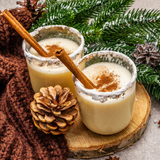 Two cups of eggnogs with cinnamon. Egg Nog fragrance oil by Scentivore.