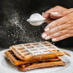 Waffles dusted by powdered sugar. Pumpkin Pecan Waffles fragrance oil by Scentivore. 