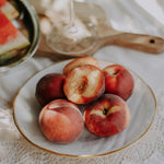 Peaches on the table. Summer Peaches & Vanilla fragrance oil Scentivore. 